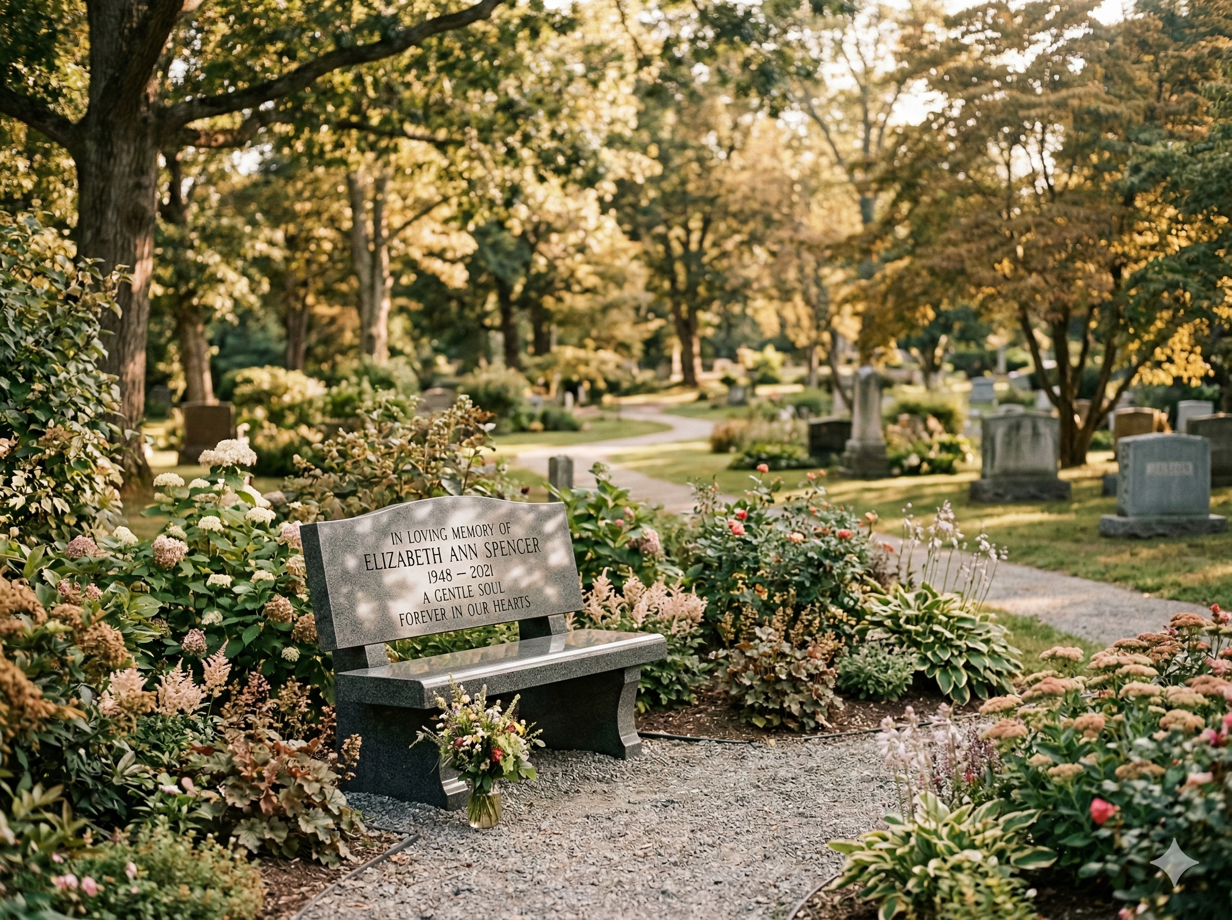 Memorial granite bench